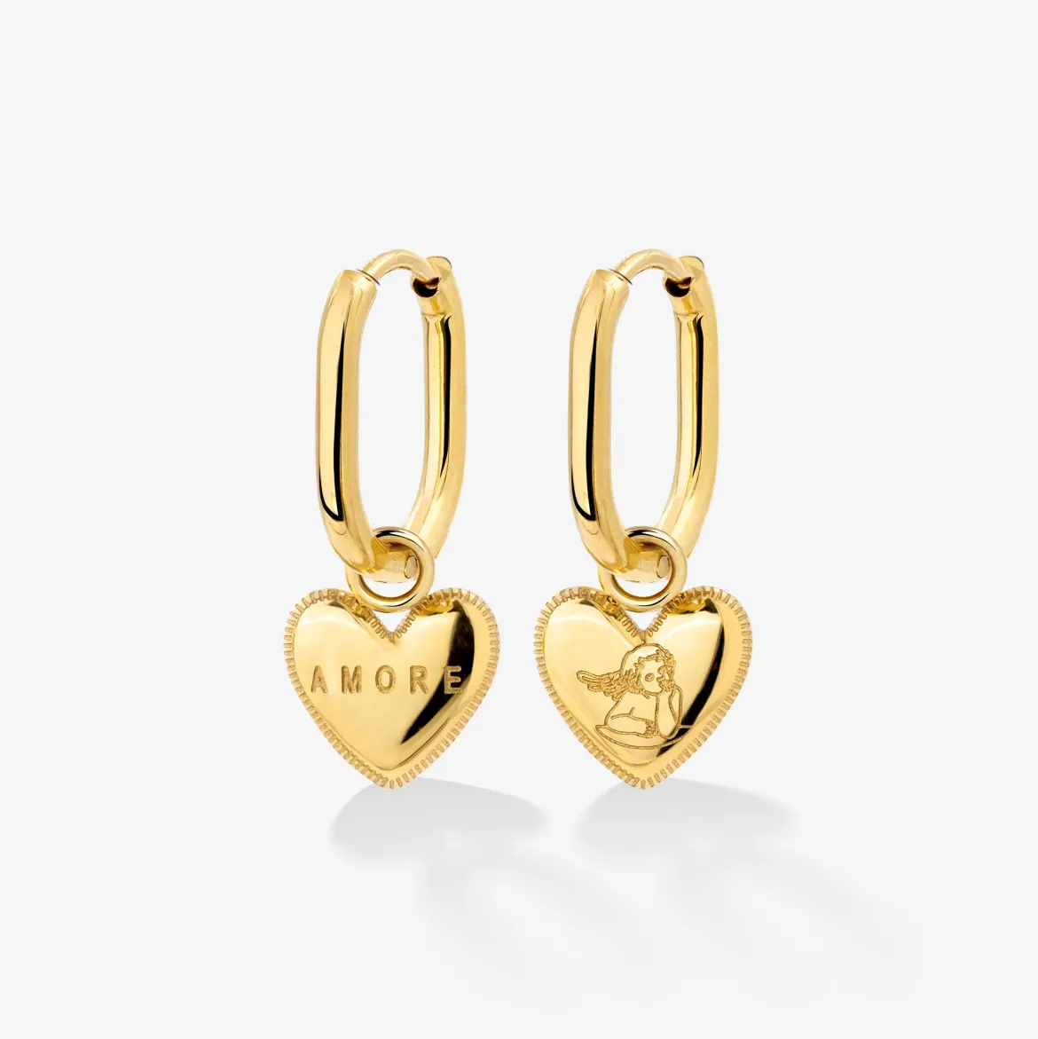Amore Mio Oval Hoop Set Baby Gold
