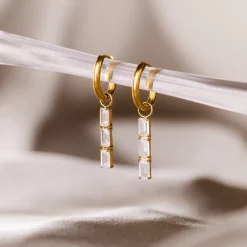 Baguette Bundle Hoop Set Small Roségold
