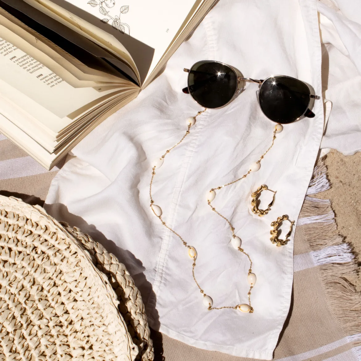 Beach Babe Sunglasses Chain Silber