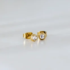 Bezel Bling Studs Gold