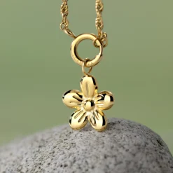 Blossom Rope Chain Necklace Set Gold