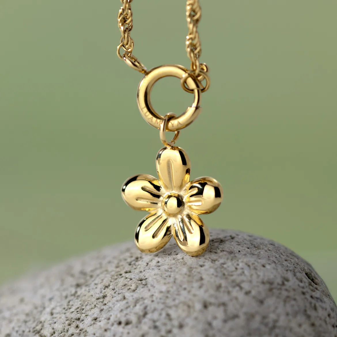 Blossom Rope Chain Necklace Set Gold