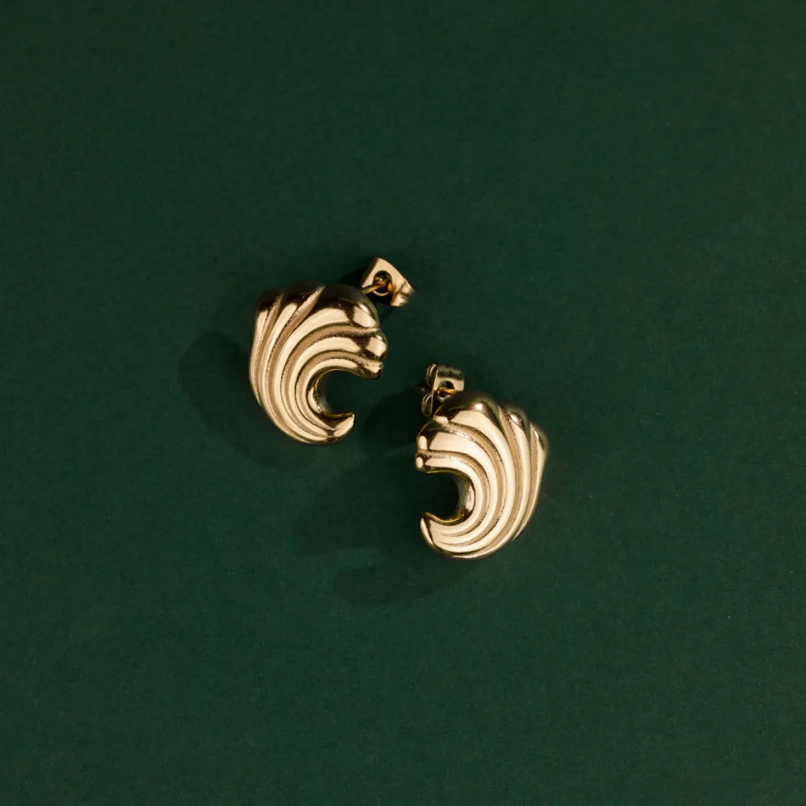 Bold Wave Studs Roségold