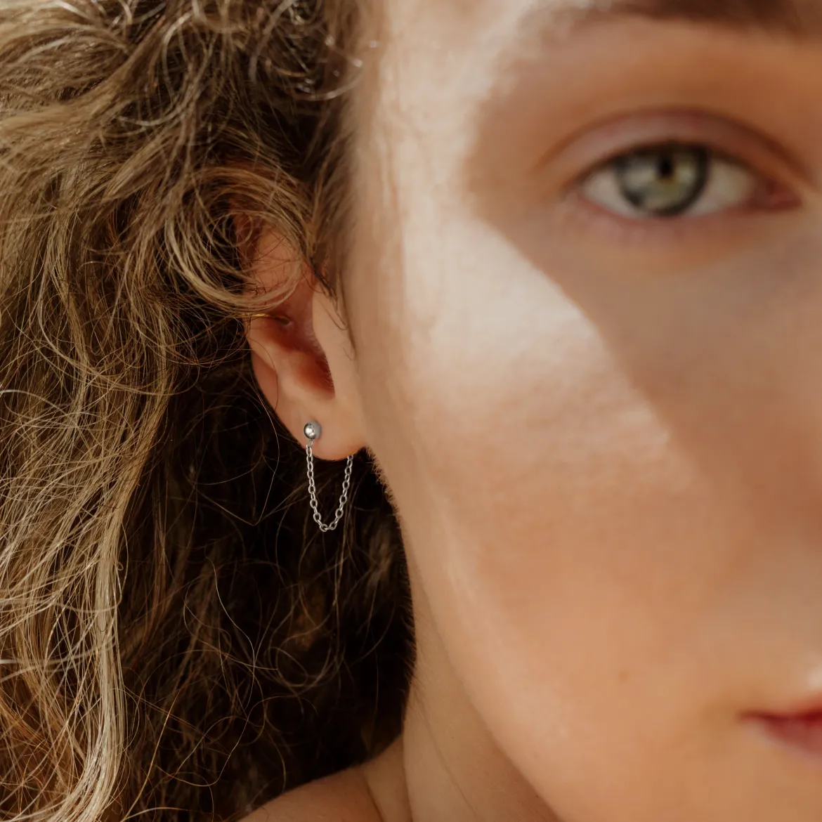Chained Studs Silber