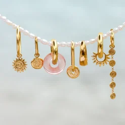 Chunky Peachy Donut Hoop Set Medium Silber