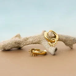 Chunky Sun Lover Hoop Set Medium Gold