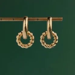 Chunky Twisted Donut Hoop Set Medium Silber
