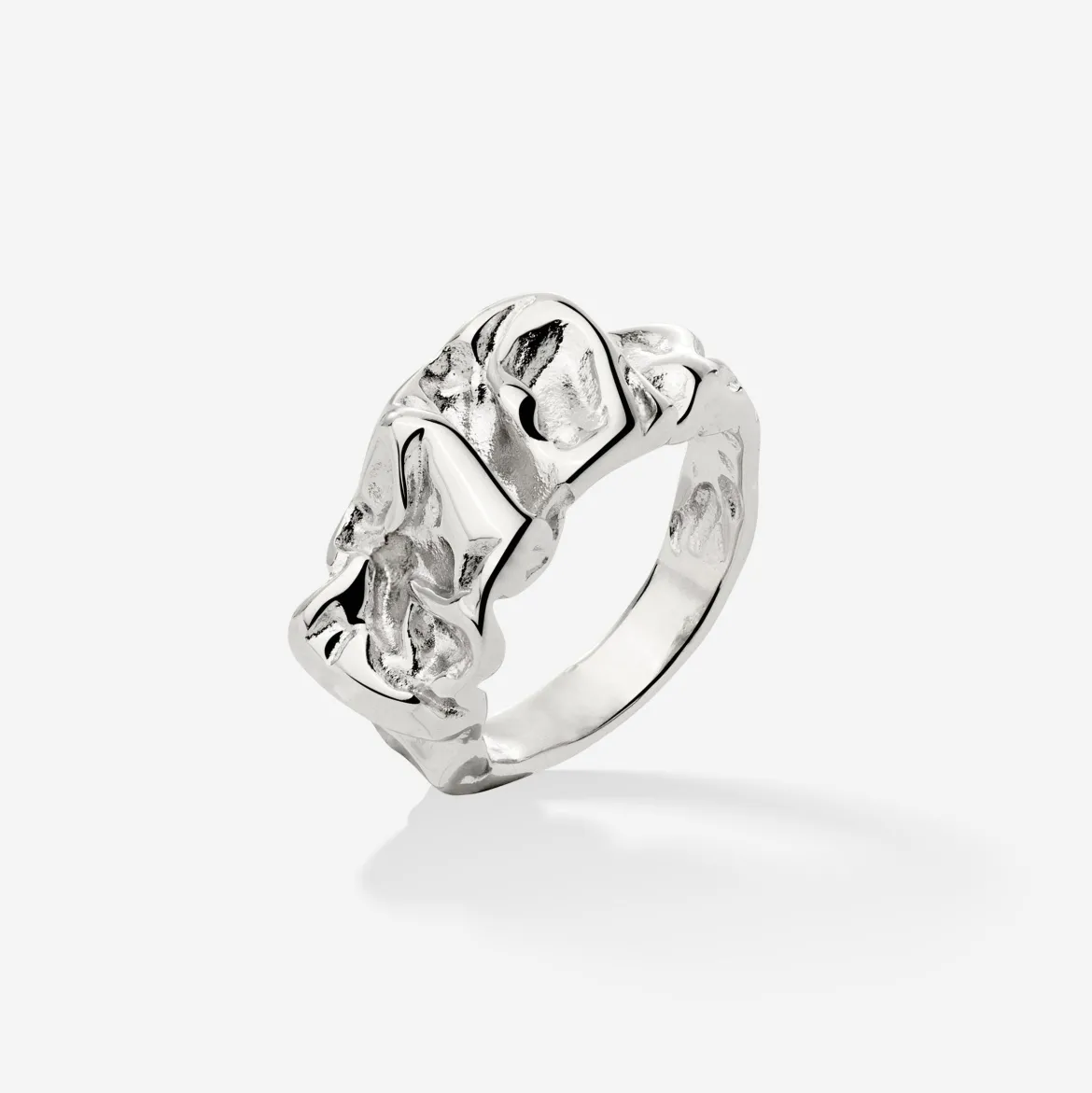 Crinkled Ring Silber