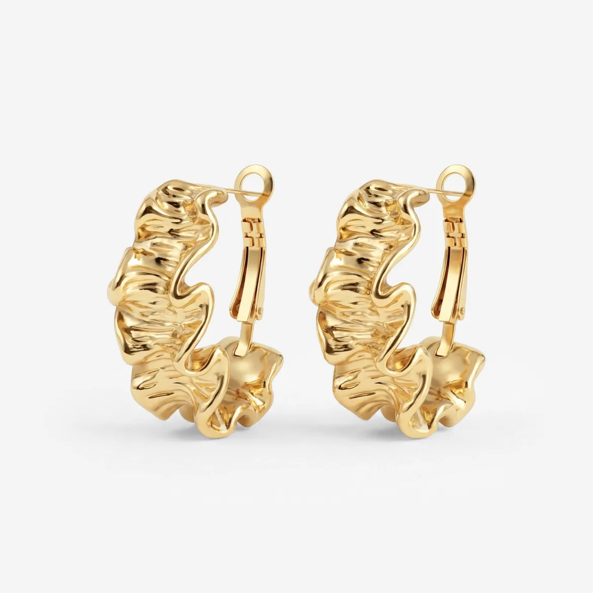 Cute Coral Hoops Gold