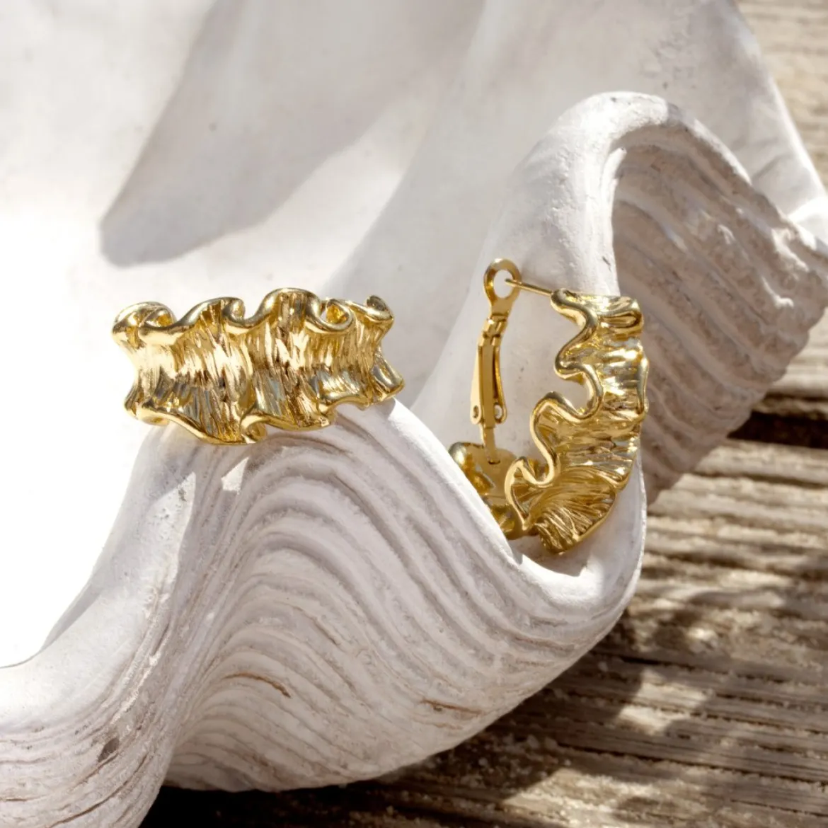 Cute Coral Hoops Gold