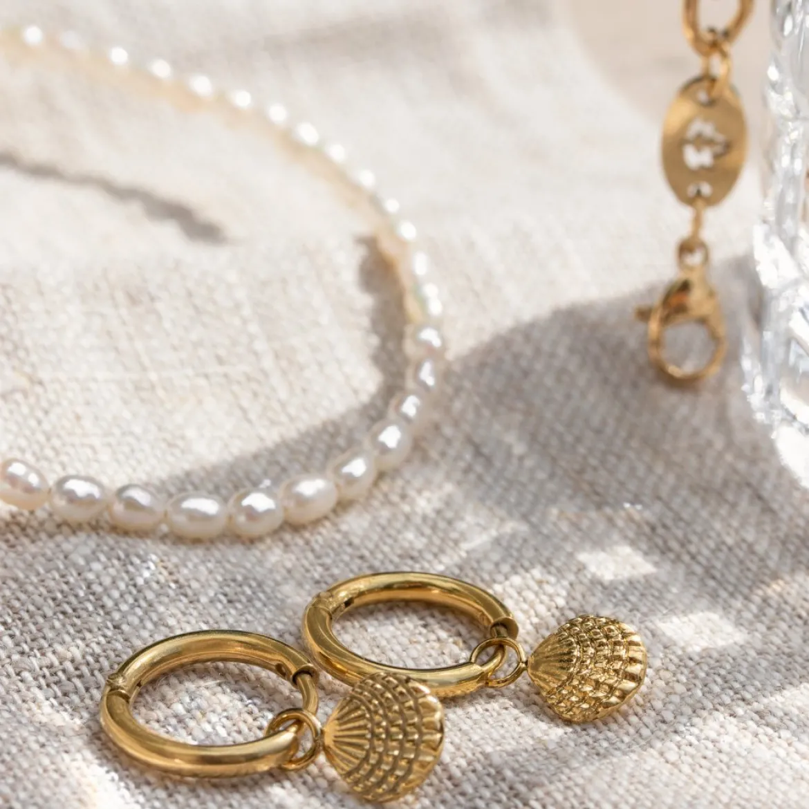 Cute Shell Hoop Set Roségold
