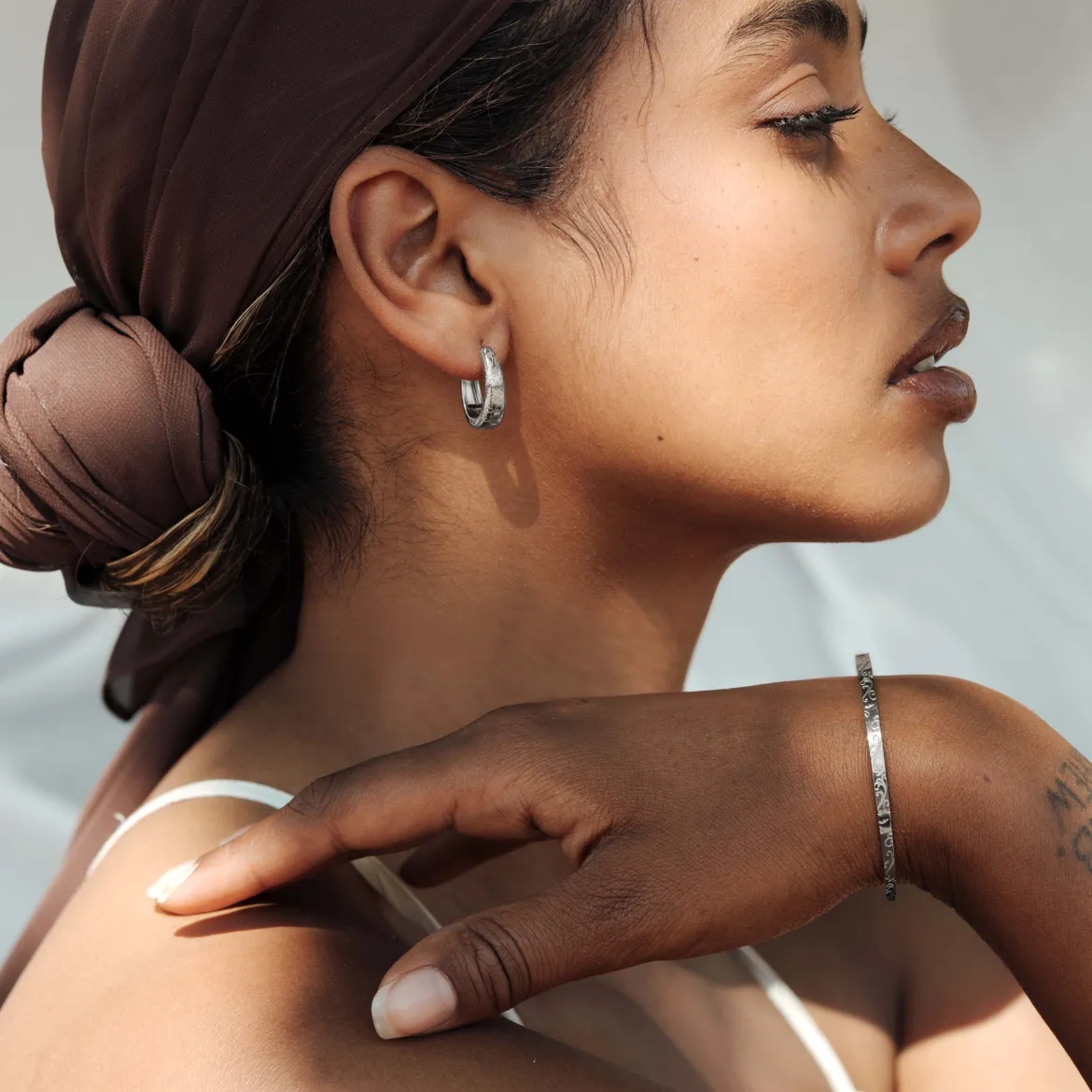 Desert Glow Hoops Silber