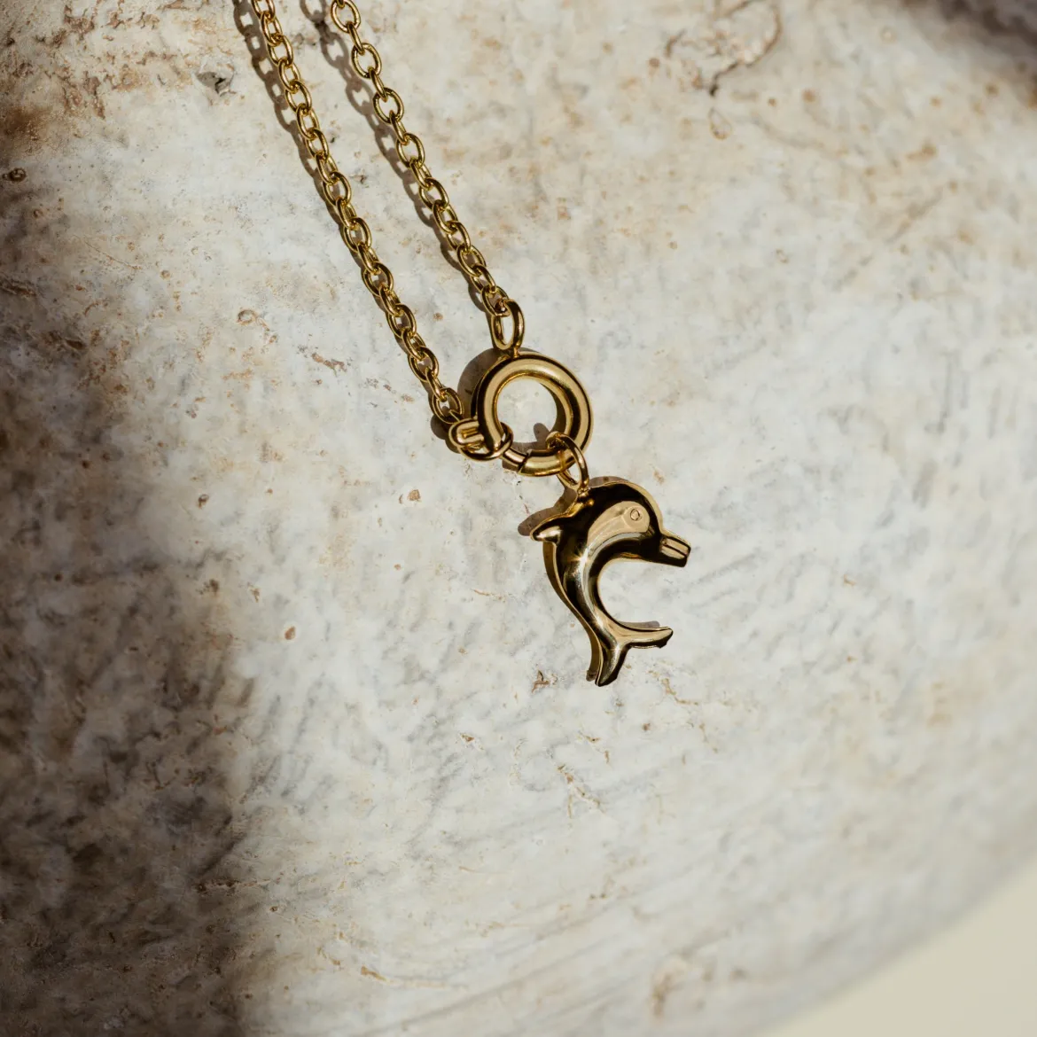 Dolphin Classic Chain Necklace Set Gold