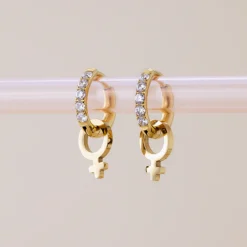 Female Icon Glimmer Hoop Set Baby Silber
