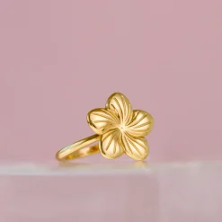 Floral Glow Ring Silber