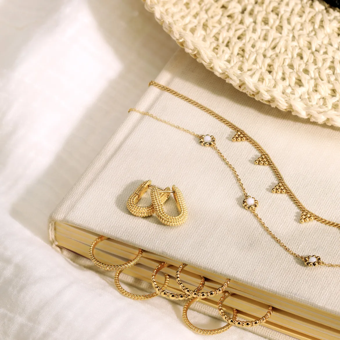Flower 'n' Beads Necklace Roségold