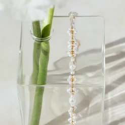 Flowery Pearls Choker Gold