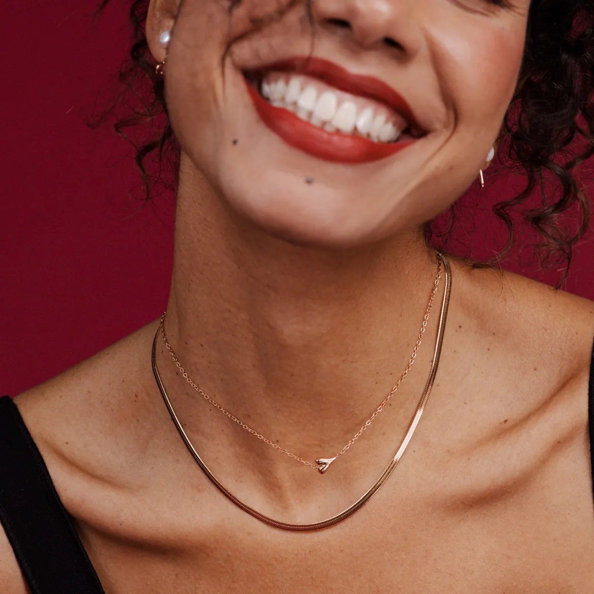 Flowy Heart Necklace Bundle Roségold