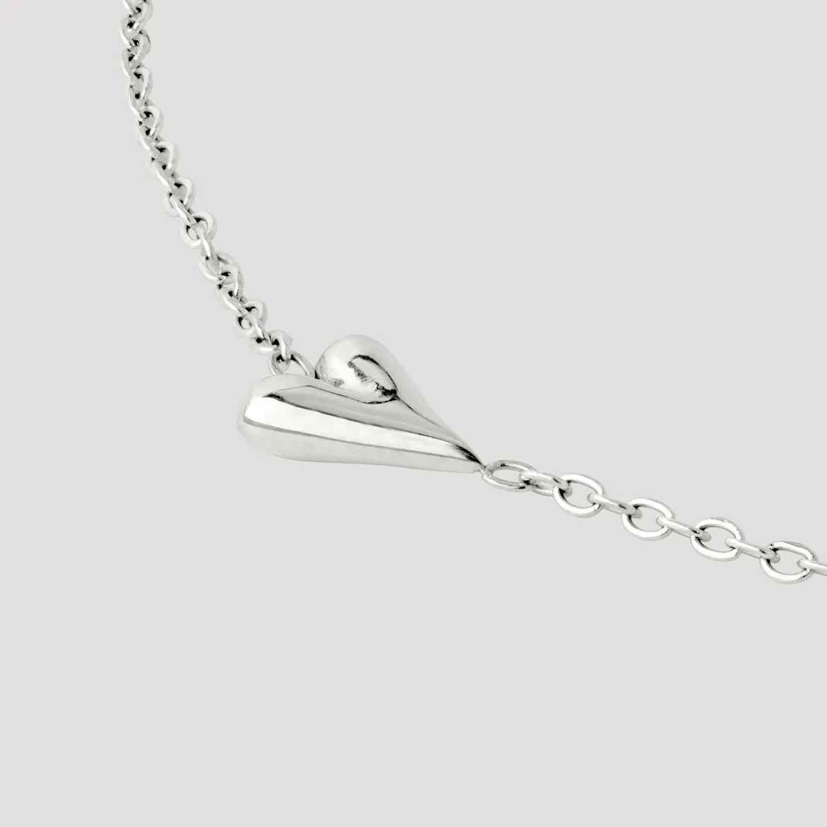 Flowy Heart Necklace Bundle Silber