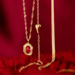 Flowy Heart Necklace Roségold