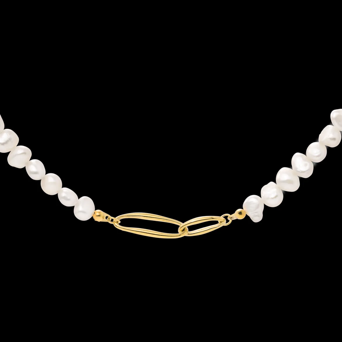 Fluidity Pearl Necklace Gold
