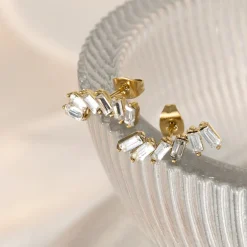 Glam Earclimber Studs Silber