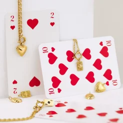Glowing Heart Singapore Chain Necklace Set Silber