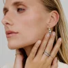 Graceful Curves Hoop Studs Silber