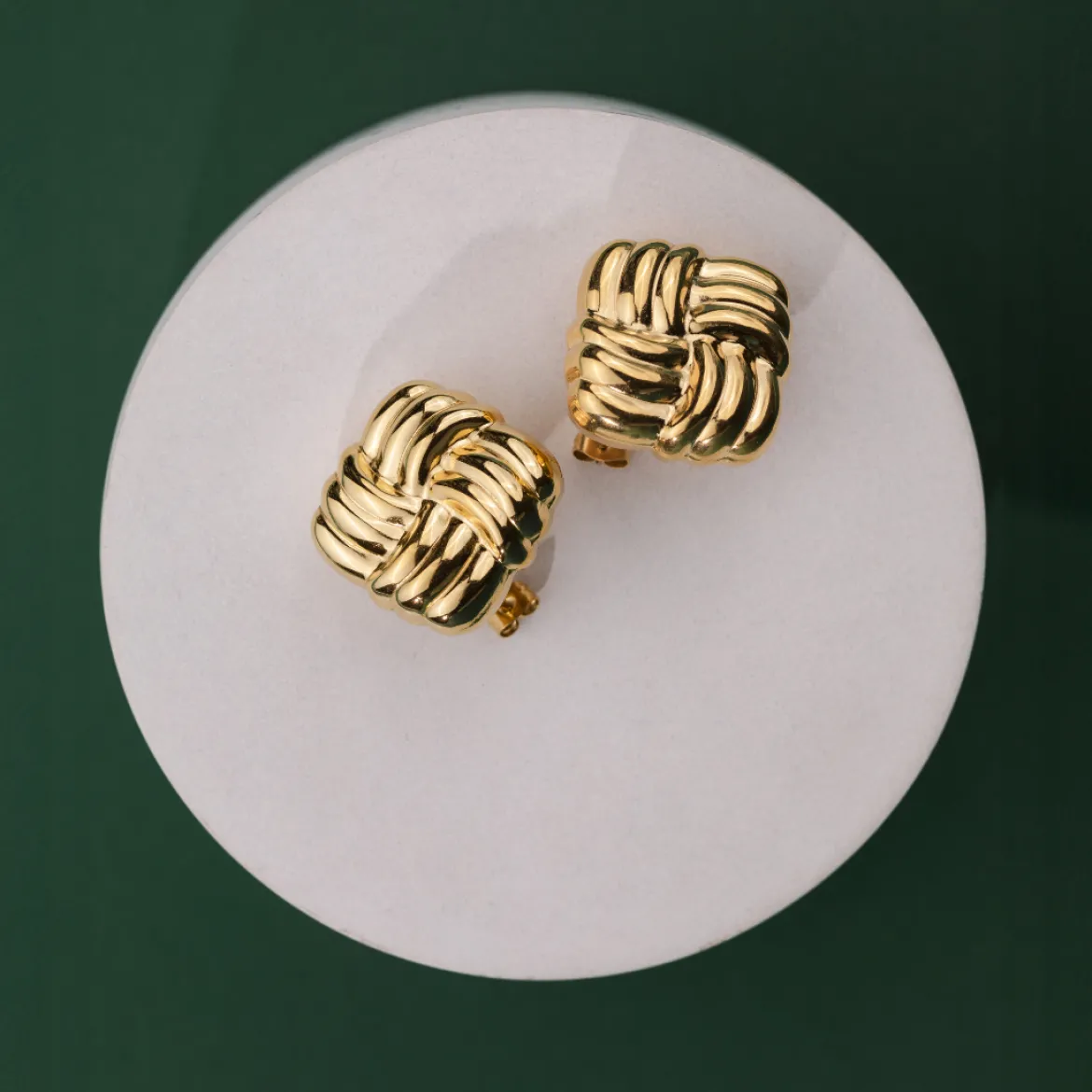 Granny Button Studs Large Gold