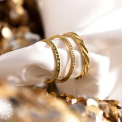 Green Sparkle Ring Roségold