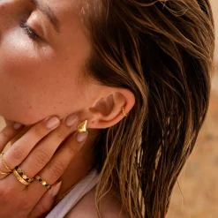 Happy Tears Studs Gold