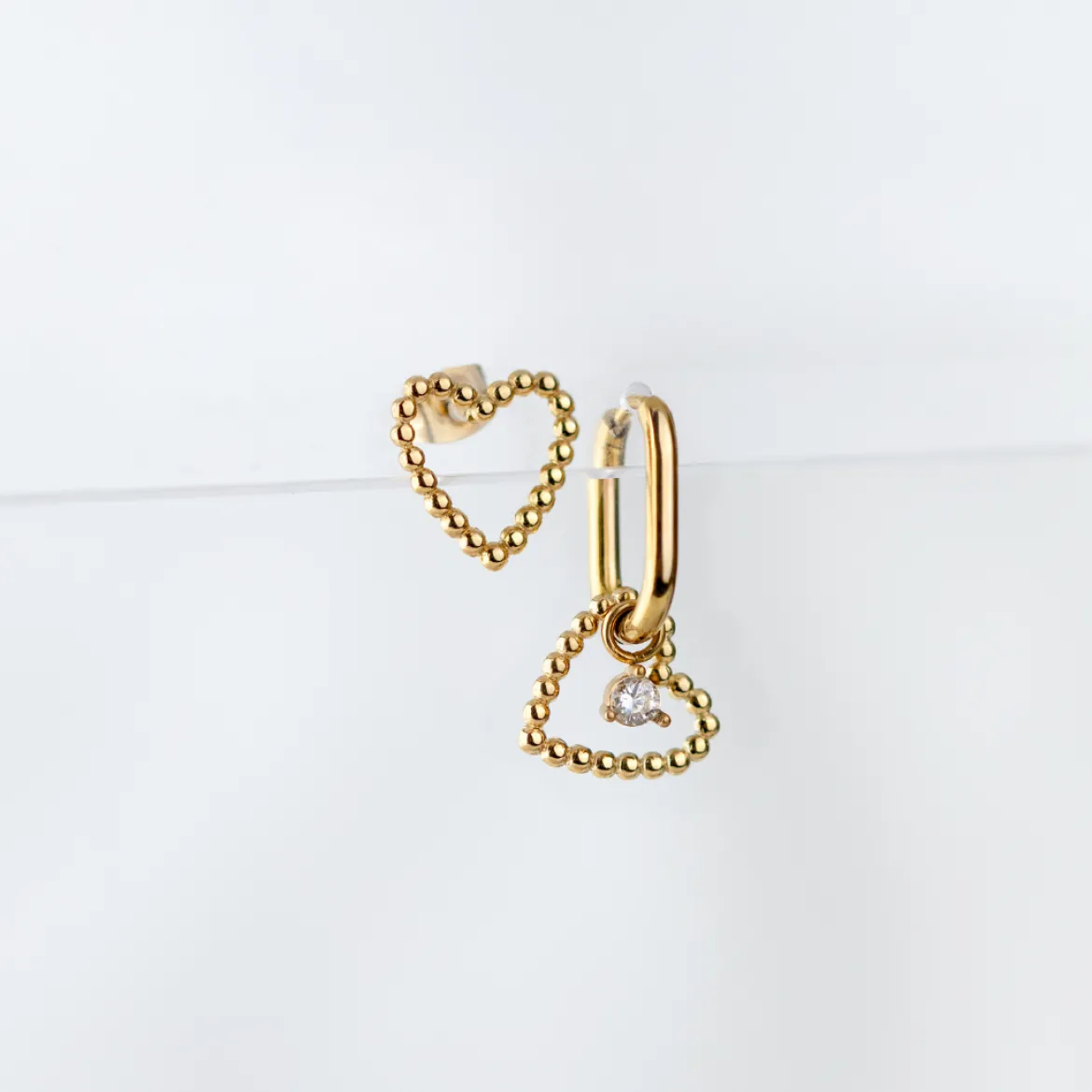 Heart of Gold Oval Hoop Set Baby Gold