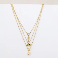 Leopard Singapore Chain Necklace Set Silber