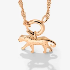 Leopard Singapore Chain Necklace Set Roségold