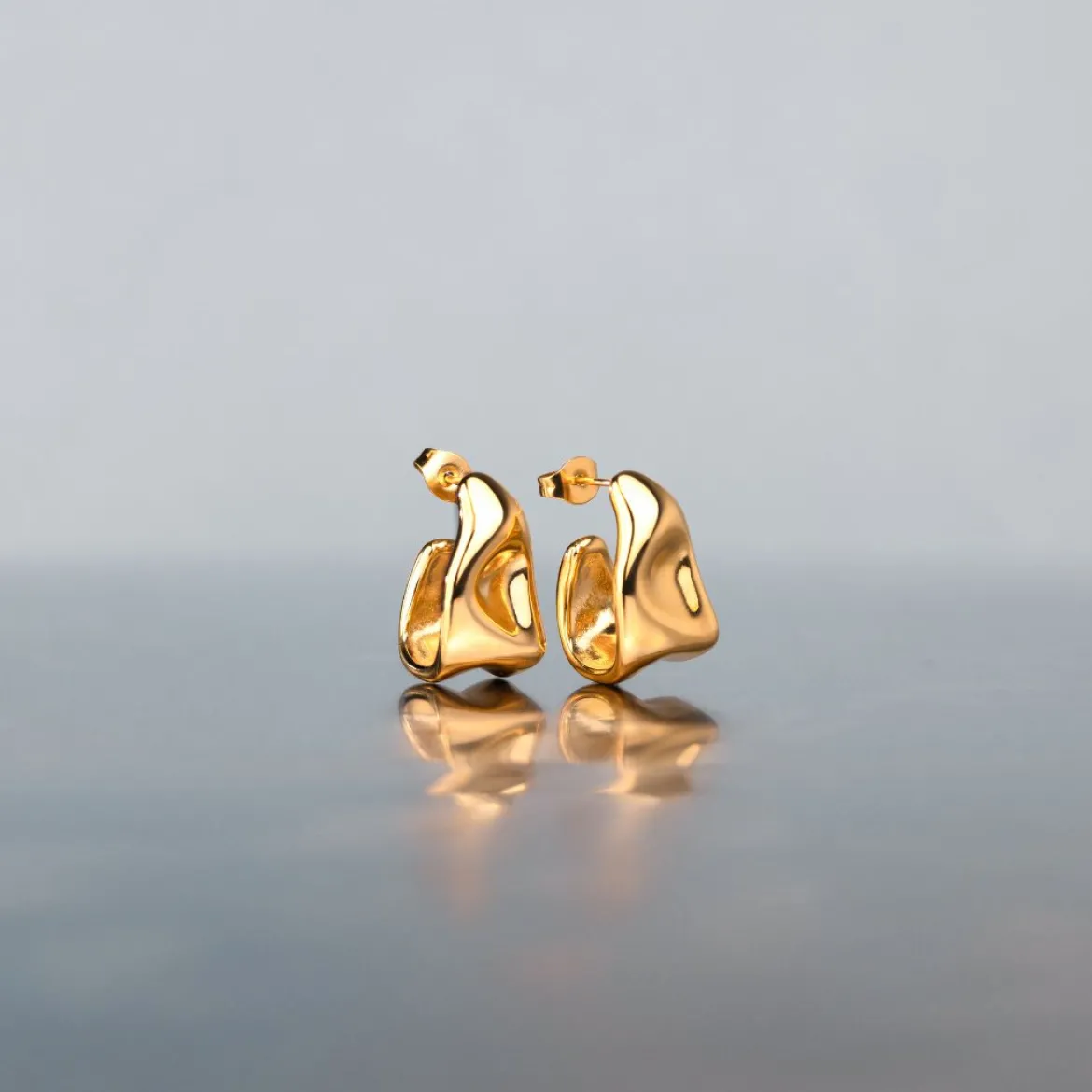 Liquid Shape Studs Roségold