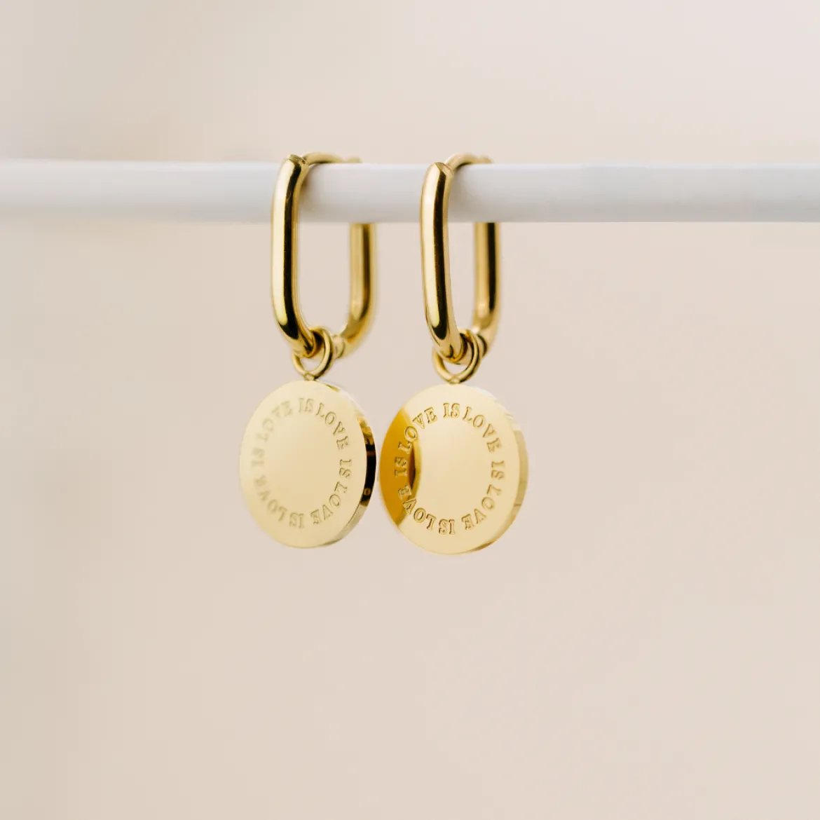 Love is Love Oval Hoop Set Baby Gold