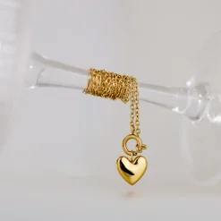 Lovely Heart Classic Chain Necklace Set Roségold