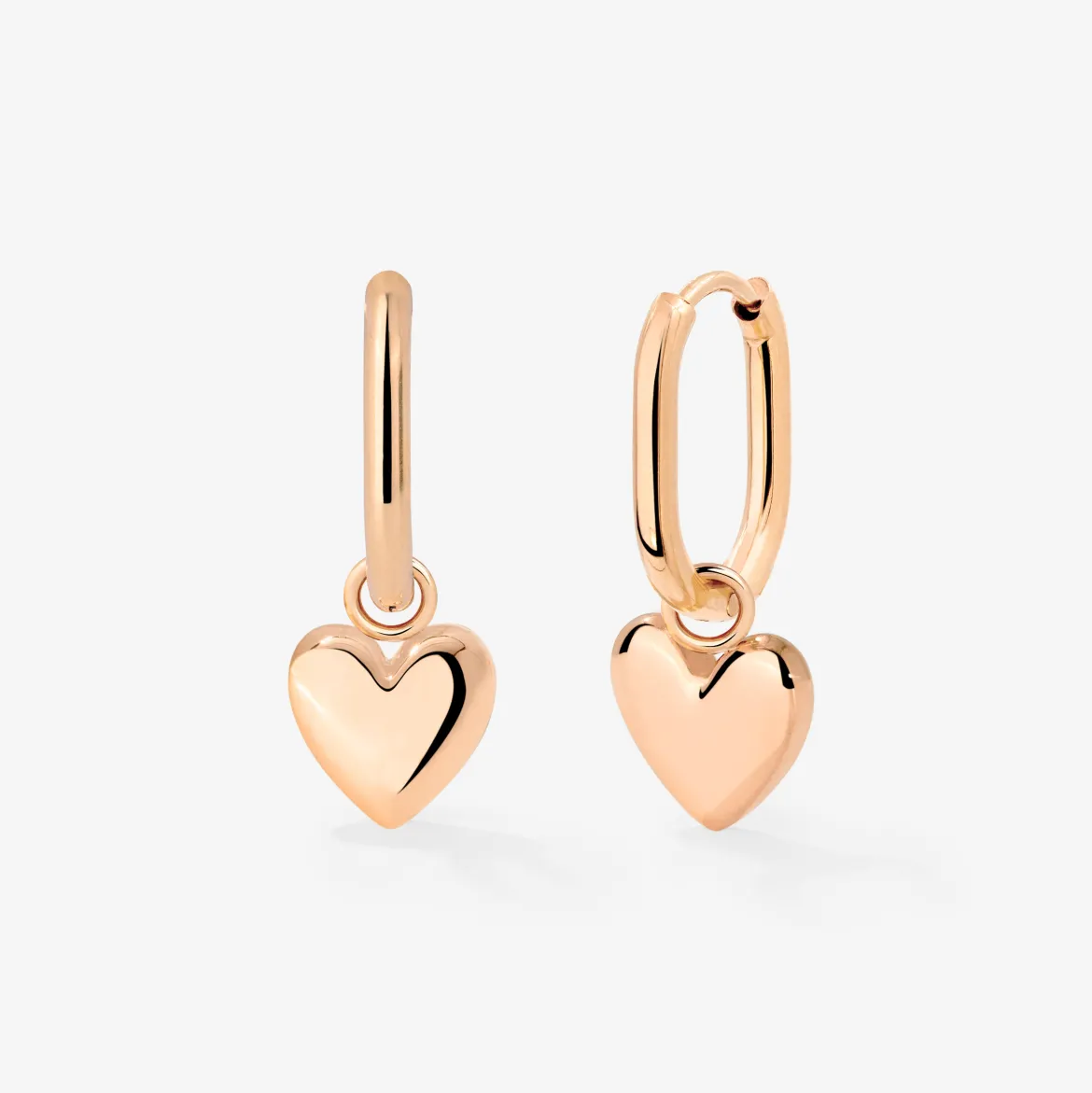 Lovely Heart Oval Hoop Set Baby Roségold