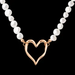 Melting Heart Pearl Necklace Roségold