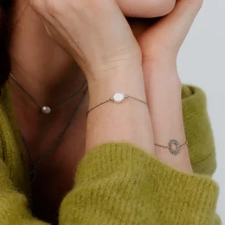 Minimalist Pearl Bracelet Silber