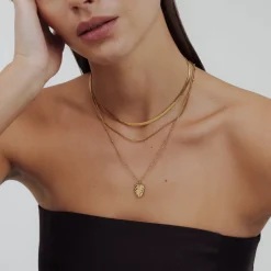 Monstera Leaf Necklace Gold
