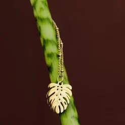 Monstera Leaf Necklace Silber