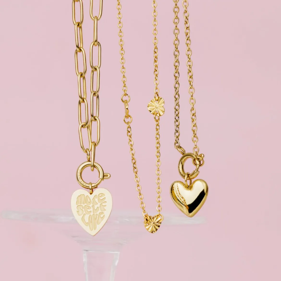 More Self-Love Oval Links Necklace Set Silber