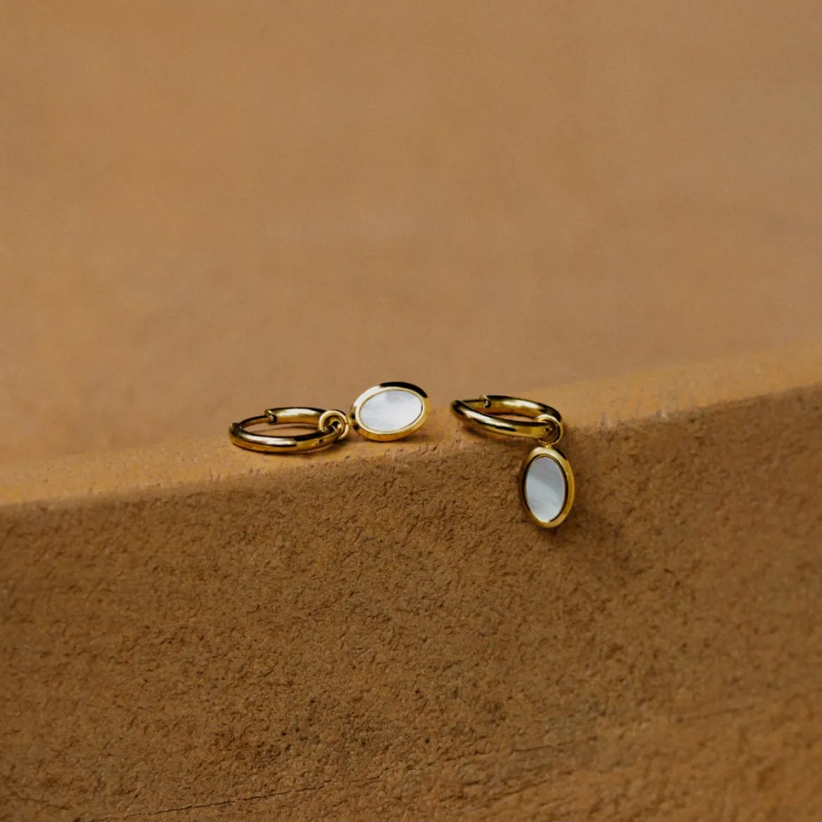 Mother of Pearls Hoop Set Roségold