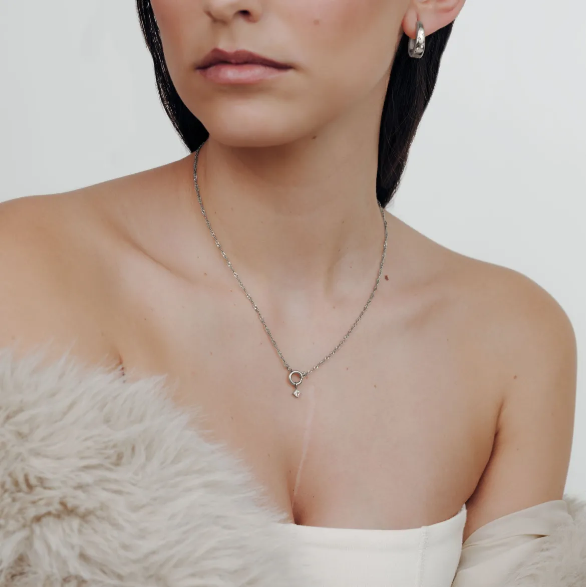 North Star Singapore Chain Necklace Set Silber