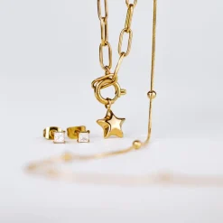 Nova Oval Links Necklace Set Roségold