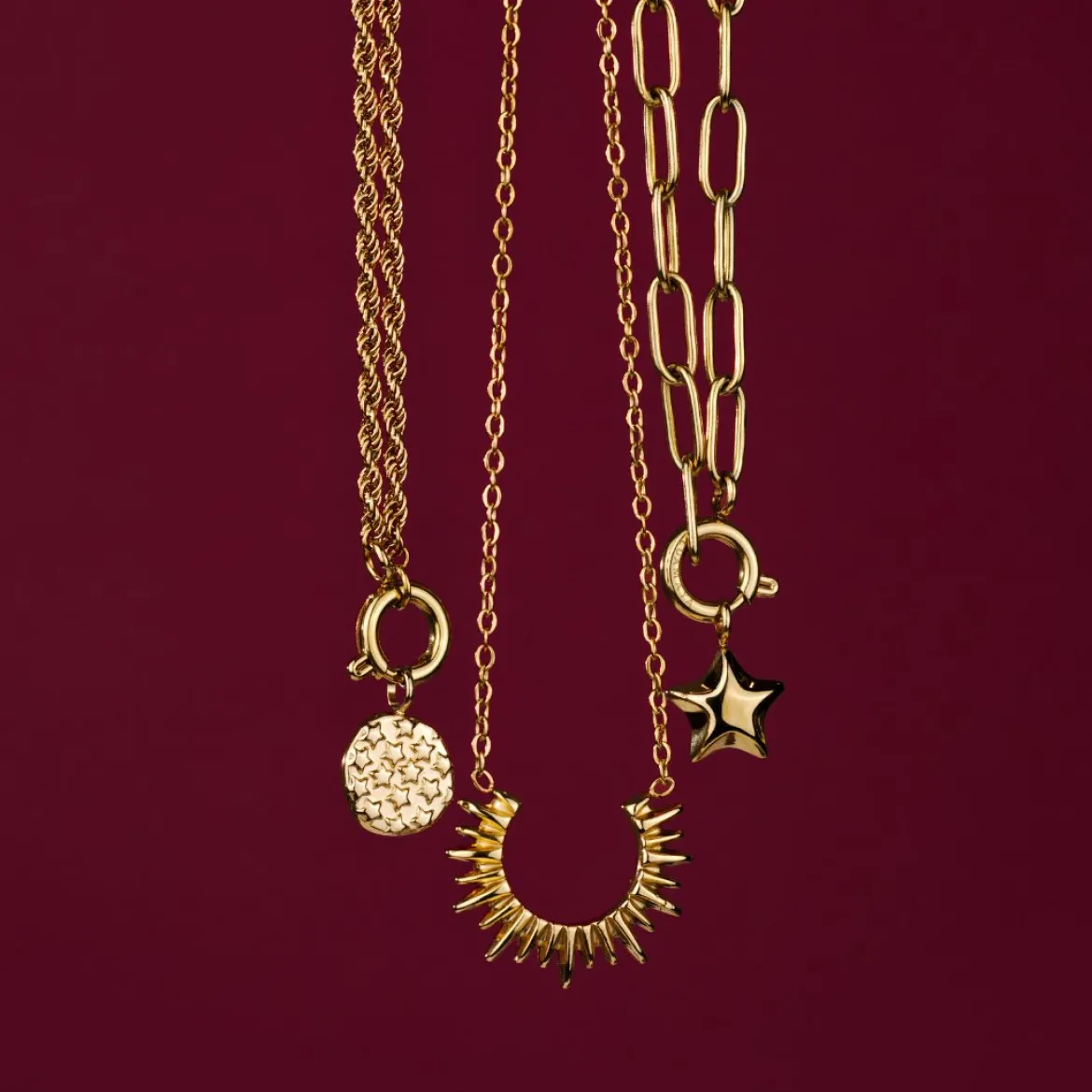 Nova Oval Links Necklace Set Silber
