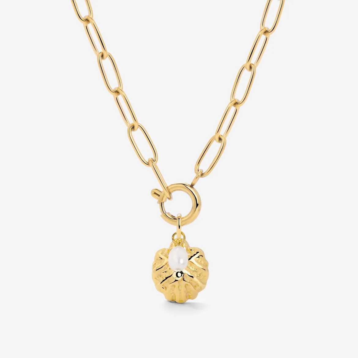 Ocean Lovers Oval Links Necklace Set Gold