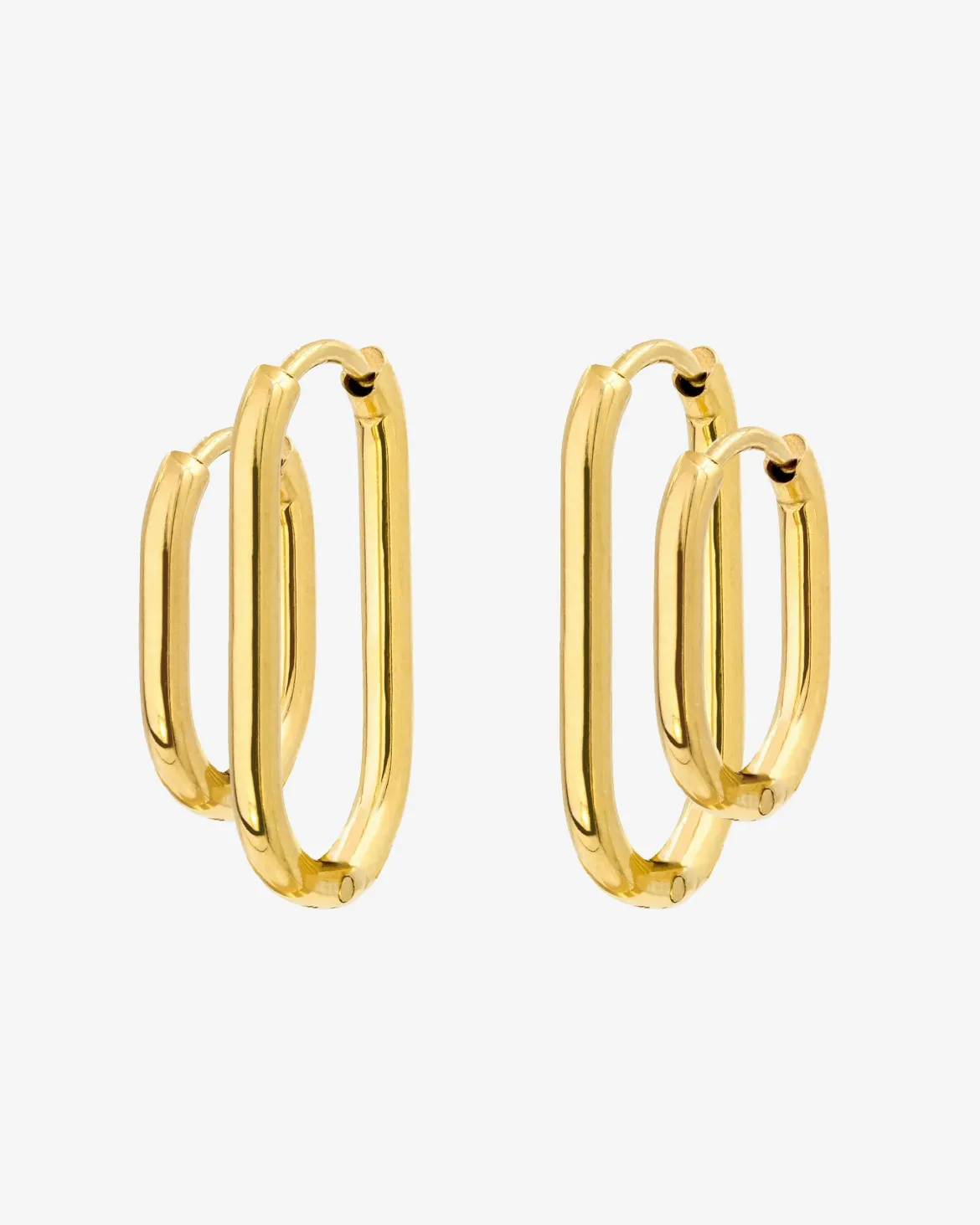 Oval Clean Hoop Bundle Gold