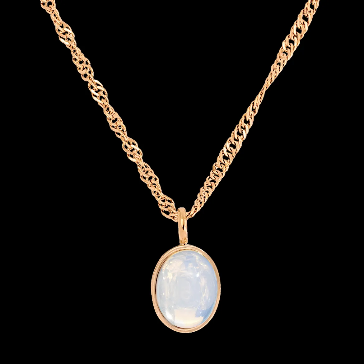 Oval Pendant Necklace Roségold